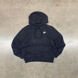 Black Nike hoodie with white swoosh